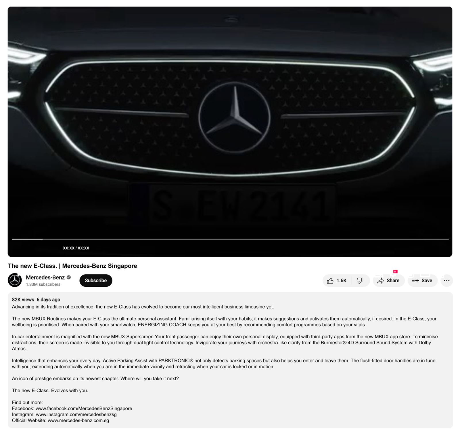 The new E-Class launch film on YouTube